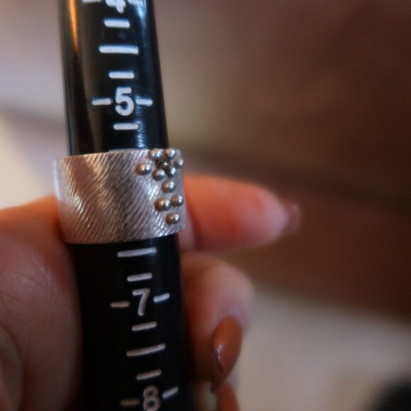 NWOT $400 Dahlia Kanner Sterling Silver & Cognac diamond bumpy ring with stone 6 - Picture 13 of 15